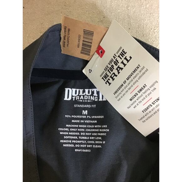 Duluth Mens Lightweight “ Bardon Peak” Track Jacket Sz.Med Gray NWT Active Wear - Picture 8 of 8